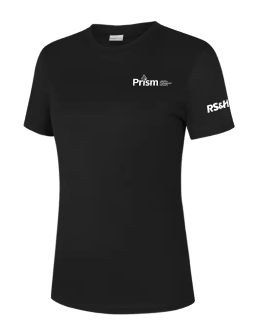  Womens Black PosiCharge Competitor Tee w/RS&H Prism Logo, RS&H Logo