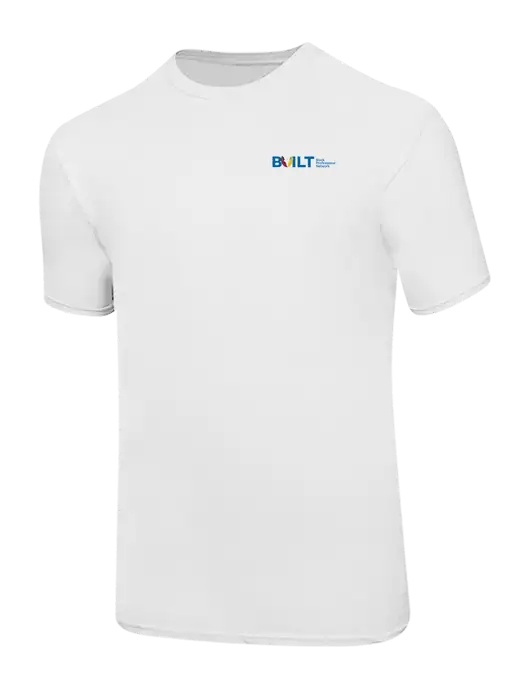 Ring Spun White 4.5 oz T-Shirt w/RS&H BUILT Logo