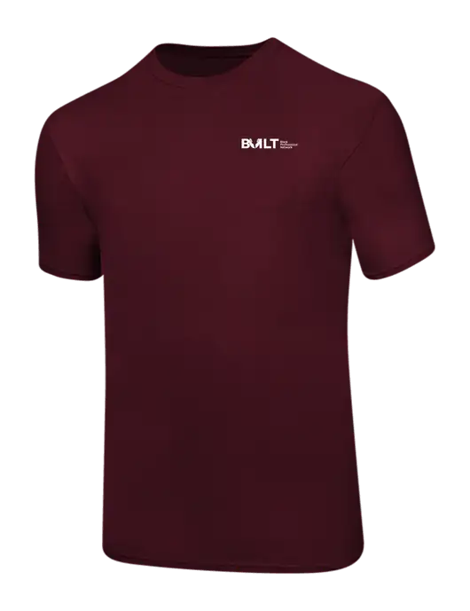 Ring Spun Maroon 4.5 oz T-Shirt w/RS&H BUILT Logo