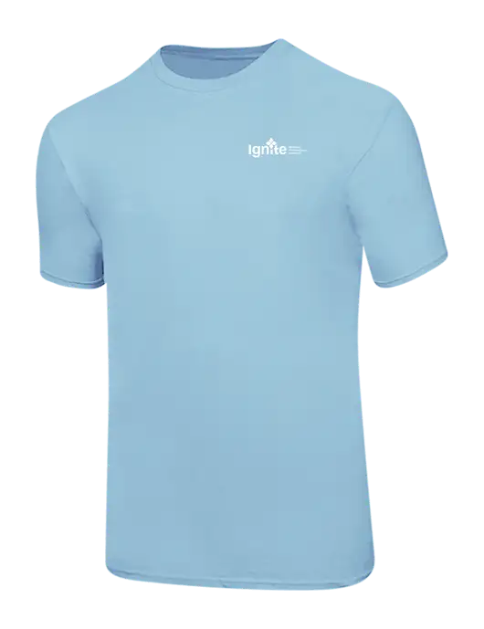 Ring Spun Light Blue 4.5 oz T-Shirt w/RS&H Ignite Logo