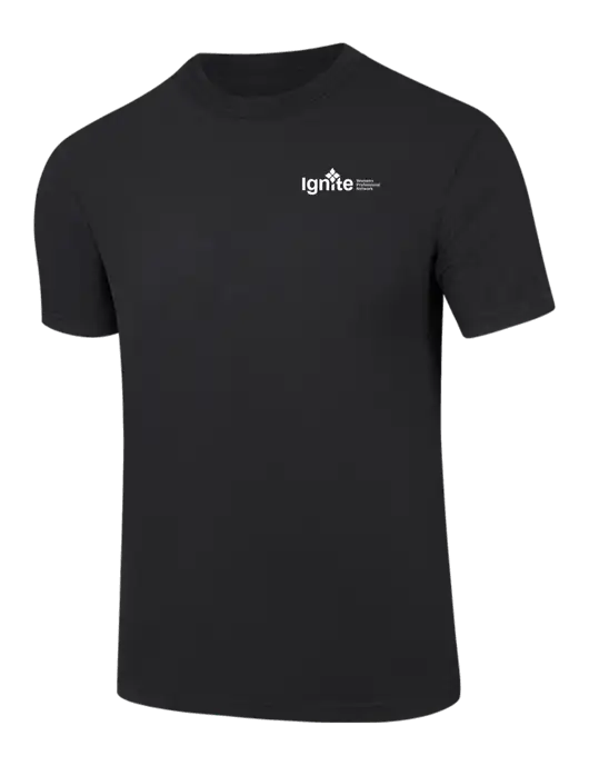 Comfort Colors 6.1 oz Black Heavyweight Ring Spun T-Shirt w/RS&H Ignite Logo