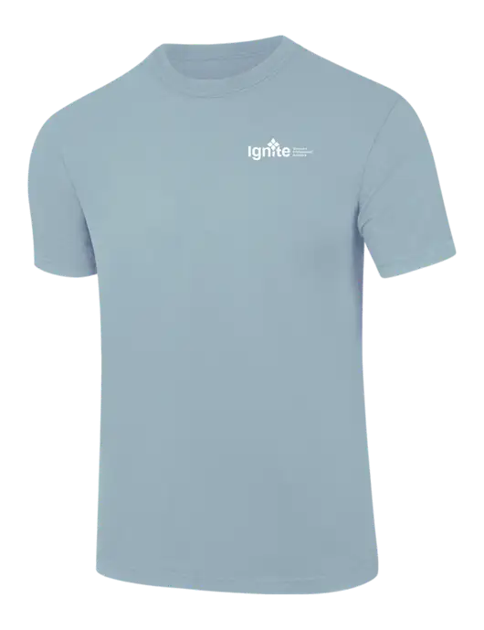 Comfort Colors 6.1 oz Light Blue Heavyweight Ring Spun T-Shirt w/RS&H Ignite Logo