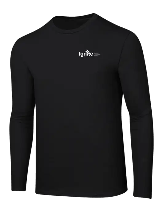 Ring Spun Jet Black 4.5 oz Long Sleeve T-Shirt w/RS&H Ignite Logo