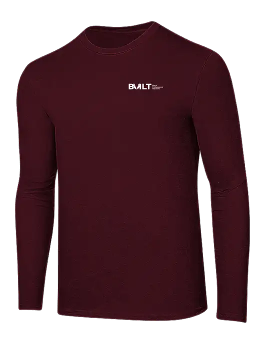 Ring Spun Maroon 4.5 oz Long Sleeve T-Shirt w/RS&H BUILT Logo