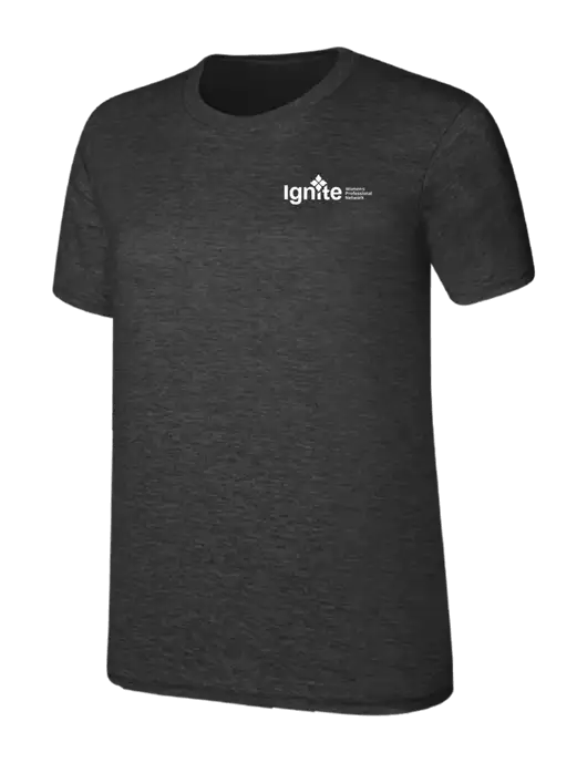 Womens Ring Spun Dark Heather Grey 4.5 oz T-Shirt w/RS&H Ignite Logo