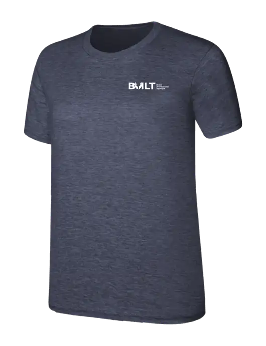 Womens Ring Spun Heather Navy 4.5 oz T-Shirt w/RS&H BUILT Logo