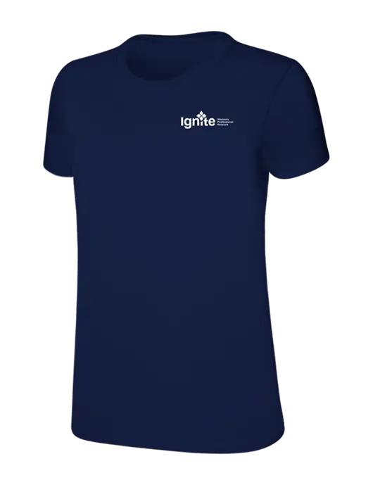 Womens Ring Spun Navy 4.5 oz T-Shirt w/RS&H Ignite Logo