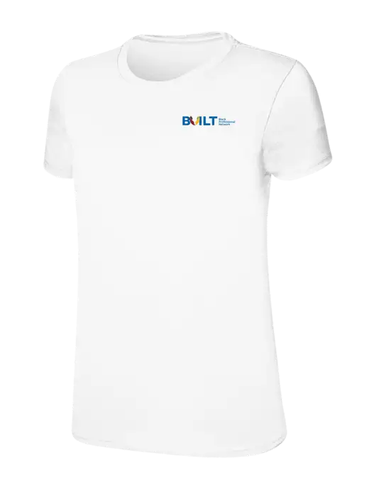 Womens Ring Spun White 4.5 oz T-Shirt w/RS&H BUILT Logo