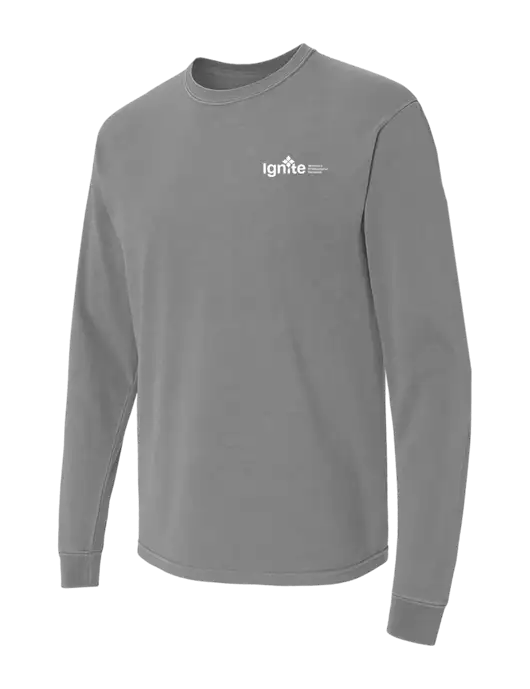 Comfort Colors Garment-Dyed Medium Grey Heavyweight Long Sleeve T-Shirt w/RS&H Ignite Logo