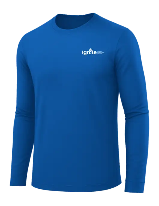 Long Sleeve Royal Blue PosiCharge Competitor Tee w/RS&H Ignite Logo