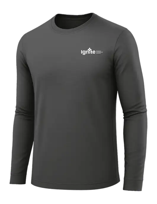 Long Sleeve Dark Grey PosiCharge Competitor Tee w/RS&H Ignite Logo
