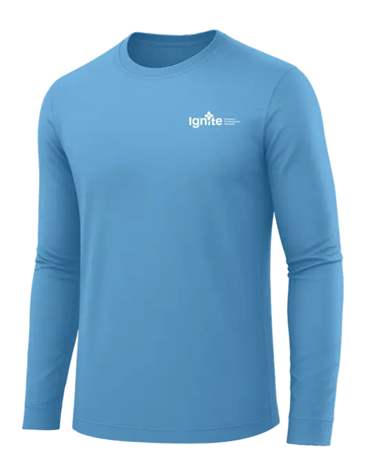 Long Sleeve Carolina Blue PosiCharge Competitor Tee w/RS&H Ignite Logo