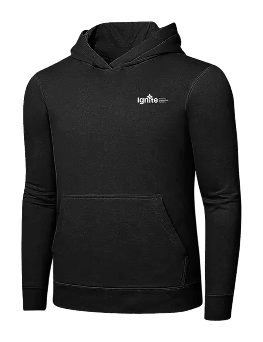 Jet Black 7.8 oz Ring Spun Hooded Sweatshirt w/RS&H Ignite Logo