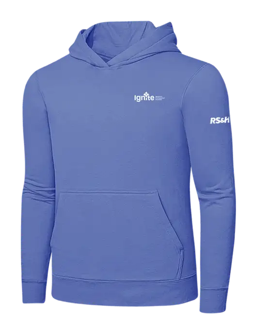Carolina Blue 7.8 oz Ring Spun Hooded Sweatshirt w/RS&H Ignite Logo, RS&H Logo