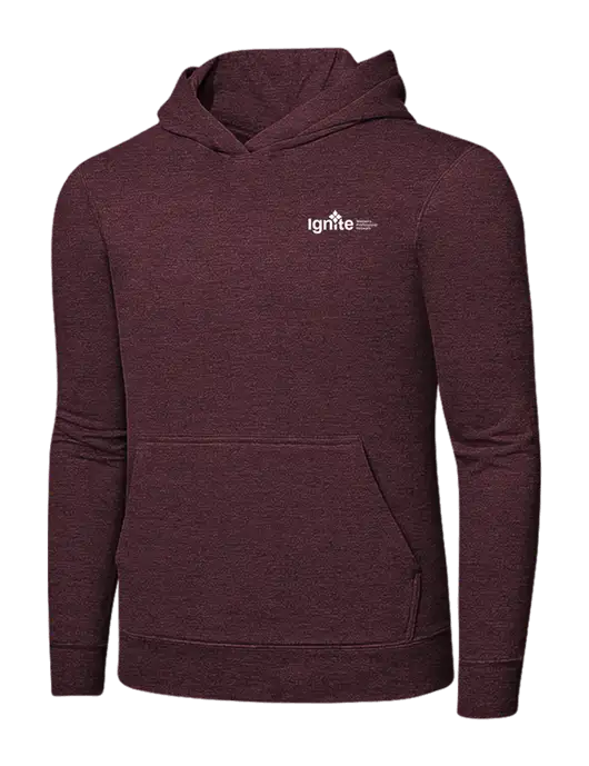 Heather Maroon 7.8 oz Ring Spun Hooded Sweatshirt w/RS&H Ignite Logo