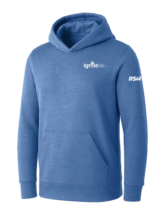 Womens Royal Heather Core Fleece Pullover Hooded Sweatshirt w/RS&H Ignite Logo, RS&H Logo