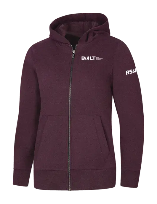 Womens Maroon Heather Re-Fleece Full-Zip Hoodie w/RS&H BUILT Logo, RS&H Logo