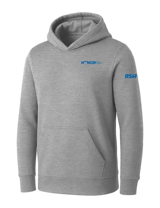 Womens Light Grey Heather Core Fleece Pullover Hooded Sweatshirt w/RS&H HONOR Logo, RS&H Logo