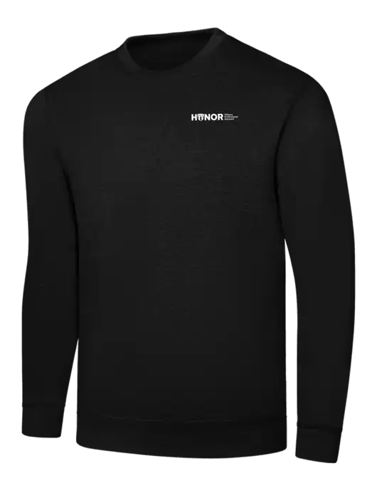 Black 7.8 oz Ring Spun Crew Sweatshirt w/RS&H HONOR Logo