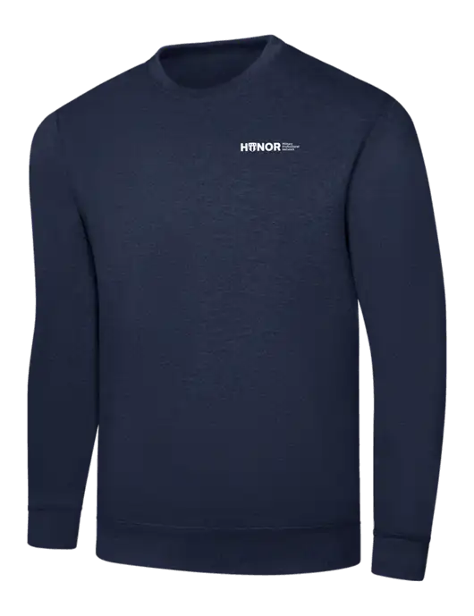 Navy 7.8 oz Ring Spun Crew Sweatshirt w/RS&H HONOR Logo