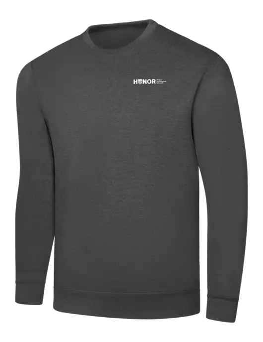 Charcoal 7.8 oz Ring Spun Crew Sweatshirt w/RS&H HONOR Logo
