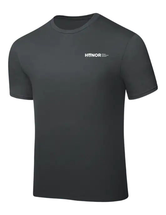 Dark Grey PosiCharge Competitor Tee w/RS&H HONOR Logo