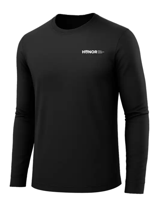 Long Sleeve Black PosiCharge Competitor Tee w/RS&H HONOR Logo