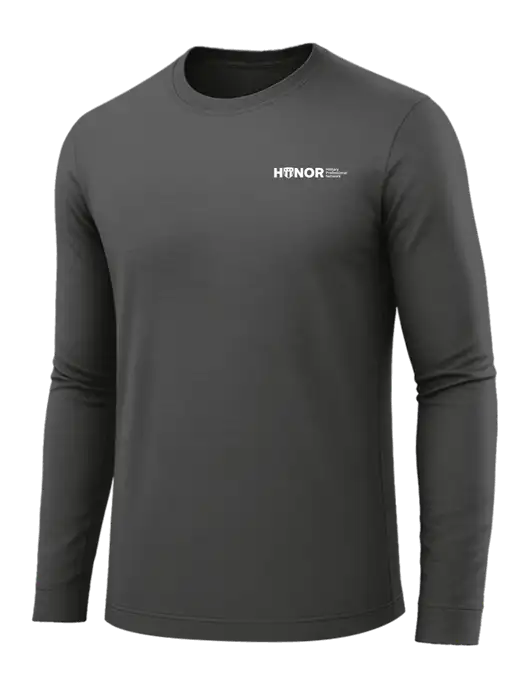 Long Sleeve Dark Grey PosiCharge Competitor Tee w/RS&H HONOR Logo