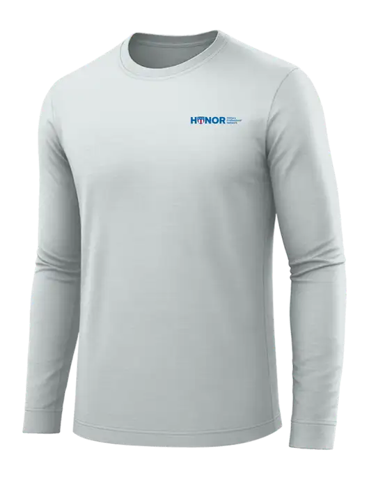Long Sleeve Light Grey PosiCharge Competitor Tee w/RS&H HONOR Logo