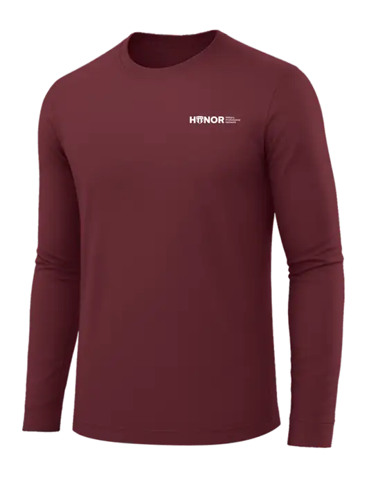Long Sleeve Maroon PosiCharge Competitor Tee w/RS&H HONOR Logo