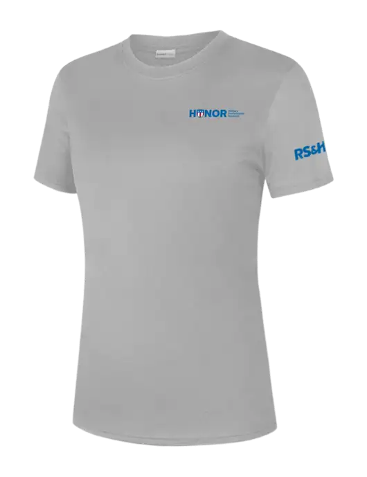  Womens Light Grey PosiCharge Competitor Tee w/RS&H HONOR Logo, RS&H Logo