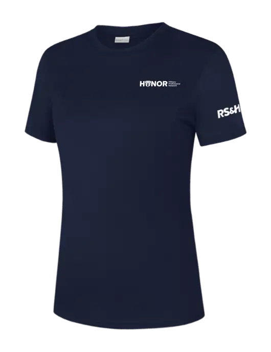Womens Navy PosiCharge Competitor Tee w/RS&H HONOR Logo, RS&H Logo