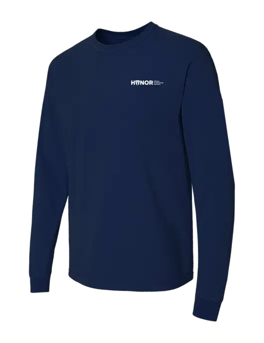 Comfort Colors Garment-Dyed Dark Navy Heavyweight Long Sleeve T-Shirt w/RS&H HONOR Logo