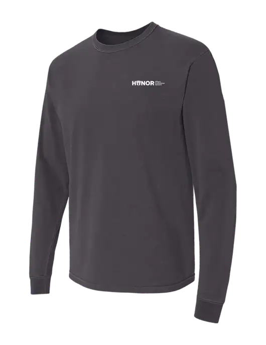 Comfort Colors Garment-Dyed Dark Grey Heavyweight Long Sleeve T-Shirt w/RS&H HONOR Logo