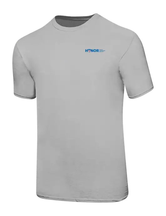 Ring Spun Silver 4.5 oz T-Shirt w/RS&H HONOR Logo