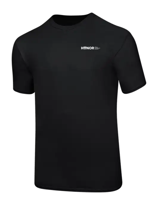 Ring Spun Jet Black 4.5 oz T-Shirt w/RS&H HONOR Logo