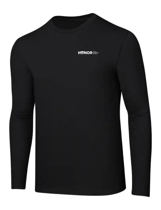 Ring Spun Jet Black 4.5 oz Long Sleeve T-Shirt w/RS&H HONOR Logo