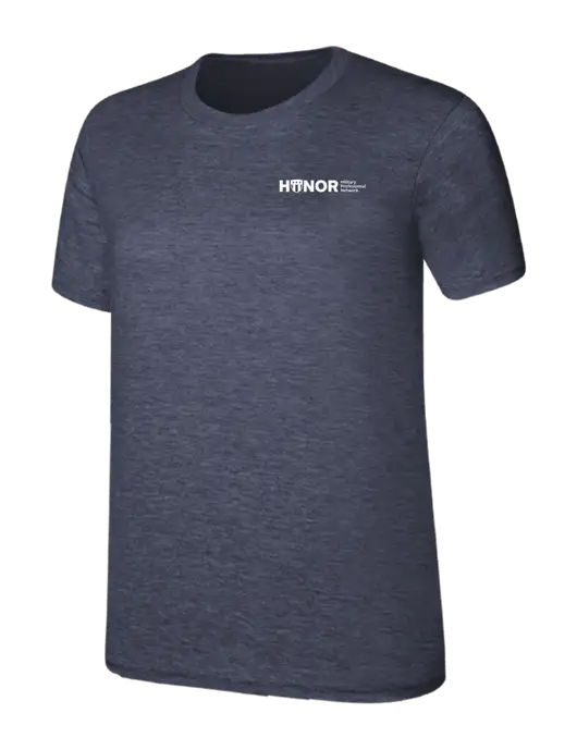 Womens Ring Spun Heather Navy 4.5 oz T-Shirt w/RS&H HONOR Logo